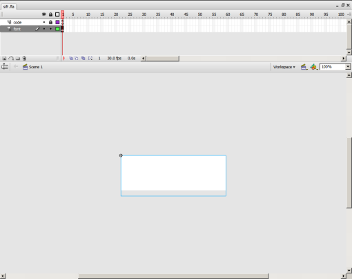 Screen shot of initial Flash screen.
